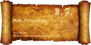 Mák Fruzsina névjegykártya